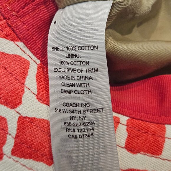 Coach Full Brim Cotton Beach Hat - Picture 8 of 9